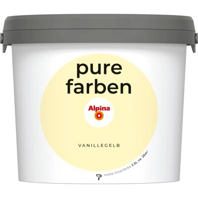 Alpina Wandfarbe Pure Farben Vanillegelb 2,5, Alpina Wandfarbe Pure Farben Vanillegelb 2,5,