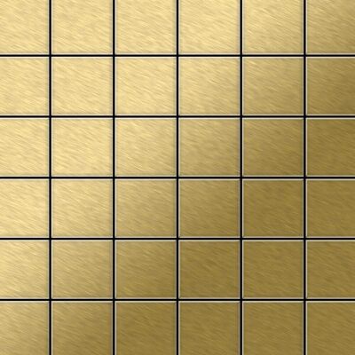 ALLOY Mosaik Fliese Massiv Metall Titan Gebürstet Gold 1,6mm Stark Cinquanta-ti-gb 1 Paket mit 10 Matten 0,94 m2 Gold ALLOY Mosaik Fliese Massiv Metall Titan Gebürstet Gold 1,6mm Stark Cinquanta-ti-gb 1 Paket mit 10 Matten 0,94 m2 Gold