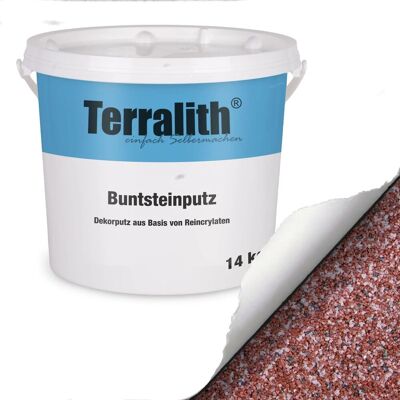 Terralith Buntsteinputz Mosaikputz 2mm 14 kg BSP137 Weiss Rot Grau Terralith Buntsteinputz Mosaikputz 2mm 14 kg BSP137 Weiss Rot Grau
