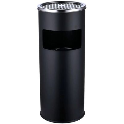 Relaxdays Standaschenbecher Edelstahl Schwarz Silber mit Inneneimer 60,5 cm x 24 cm 2,5 kg Relaxdays Standaschenbecher Edelstahl Schwarz Silber mit Inneneimer 60,5 cm x 24 cm 2,5 kg