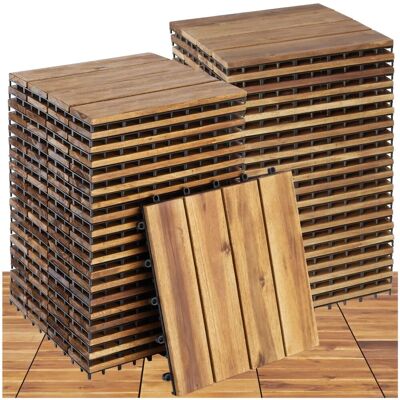 Tectake Terrassenfliesen Tabula 40Er Set Mit Klicksystem Massives Akazienholz 40Er Set 31 x 31 x 2 20 cm Braun Tectake Terrassenfliesen Tabula 40Er Set Mit Klicksystem Massives Akazienholz 40Er Set 31 x 31 x 2 20 cm Braun