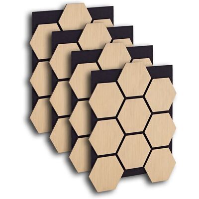 Homestyle4u Akustikpaneele 4 Wandpaneele Holz Hexagon 76 x 62 cm Stück Natur Homestyle4u Akustikpaneele 4 Wandpaneele Holz Hexagon 76 x 62 cm Stück Natur