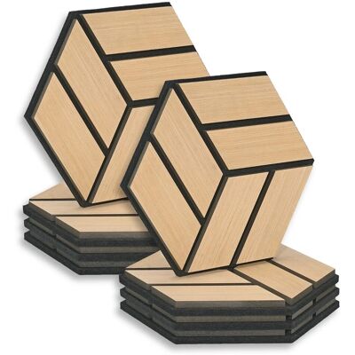 Homestyle4u Akustikpaneele 30 x 26 cm 8 Stück Natur Hexagon Wandpaneele Holz Homestyle4u Akustikpaneele 30 x 26 cm 8 Stück Natur Hexagon Wandpaneele Holz