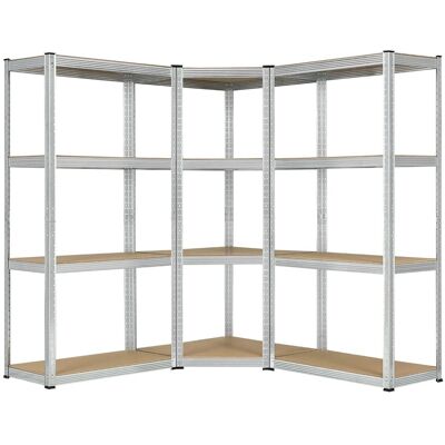 Juskys 3er Regalsystem 1 Corner und 2 Easy Insgesamt 12 Böden mit 960 kg Tragkraft Juskys 3er Regalsystem 1 Corner und 2 Easy Insgesamt 12 Böden mit 960 kg Tragkraft