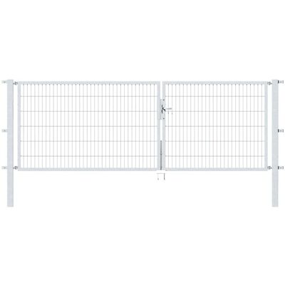 - Metallzaun Doppeltor für Doppelstabmatte verzinkt z. Einbeton. 120 cm x 350 cm - Metallzaun Doppeltor für Doppelstabmatte verzinkt z. Einbeton. 120 cm x 350 cm