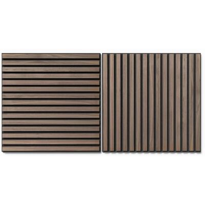 Denpanels Akustikpaneel Wandverkleidung Walnuss MDF Schw. Akustikfilz Schwarz 60 cm 2 St. Denpanels Akustikpaneel Wandverkleidung Walnuss MDF Schw. Akustikfilz Schwarz 60 cm 2 St.