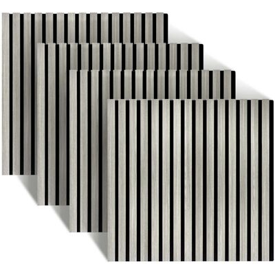 Relaxdays Akustikpaneele 4er Set MDF Eiche Hellgrau Schallabsorbierend Zuschneidbar 60 cm x 60 cm x 1,8 cm Relaxdays Akustikpaneele 4er Set MDF Eiche Hellgrau Schallabsorbierend Zuschneidbar 60 cm x 60 cm x 1,8 cm