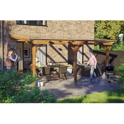 SKANHOLZ Rimini Nussbaum 541x300cm - Terrassenüberdachung SKANHOLZ Rimini Nussbaum 541x300cm - Terrassenüberdachung