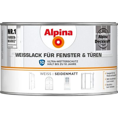 Alpina Weißlack für Fenster & Türen seidenmatt 300 ml Alpina Weißlack für Fenster & Türen seidenmatt 300 ml