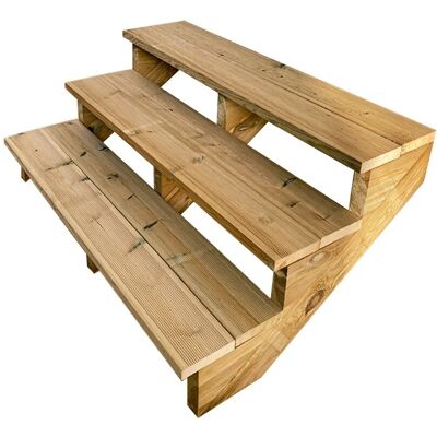 VINUOVO - Außen-Holztreppe - 54cm - Treppenset VINUOVO - Außen-Holztreppe - 54cm - Treppenset