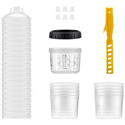 Wiltec Mischbechersystem 200Ml 50X Filter 125Μm Lackmischbecher Autolackierung Wiltec Mischbechersystem 200Ml 50X Filter 125Μm Lackmischbecher Autolackierung
