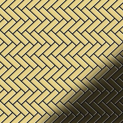 ALLOY Mosaik Fliese Massiv Metall Messing Gewalzt Gold 1,6mm Stark Herringbone-bm 1 Paket mit 10 Matten 0,85 m2 Gold ALLOY Mosaik Fliese Massiv Metall Messing Gewalzt Gold 1,6mm Stark Herringbone-bm 1 Paket mit 10 Matten 0,85 m2 Gold