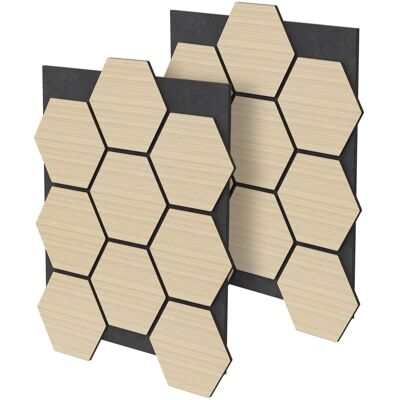 ML-Design Akustikpaneel Hexagon 2Er Set 66x81x2cm Eiche aus MDF ML-Design Akustikpaneel Hexagon 2Er Set 66x81x2cm Eiche aus MDF
