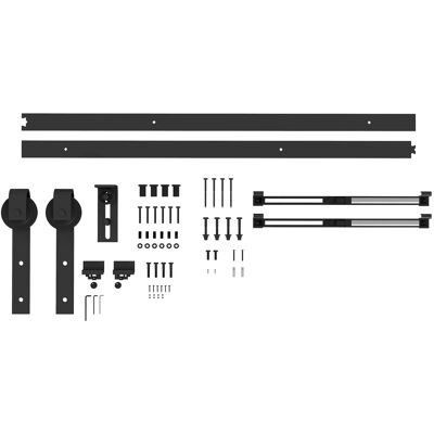 HOMCOM Schiebetüren-Beschlagsatz 183 cm Komplett-Set mit Pufferfunktion HOMCOM Schiebetüren-Beschlagsatz 183 cm Komplett-Set mit Pufferfunktion