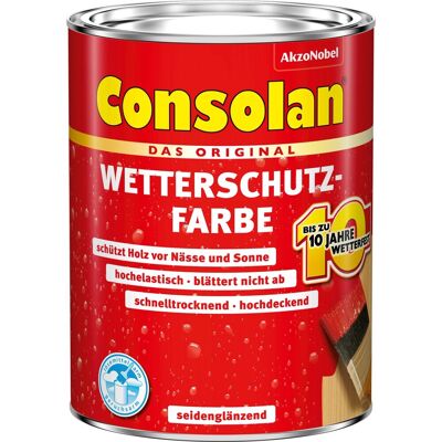 AkzoNobel Consolan Wetterschutzfarbe Holz Weiss 5L Seidenglänzend AkzoNobel Consolan Wetterschutzfarbe Holz Weiss 5L Seidenglänzend