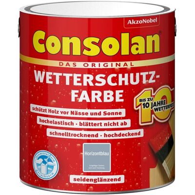 Consolan Wetterschutzfarbe Horizontblau Seidenglänzend 2,5, Consolan Wetterschutzfarbe Horizontblau Seidenglänzend 2,5,