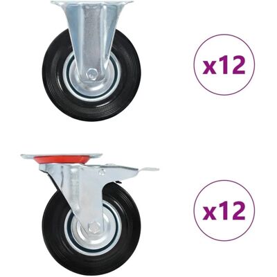 vidaXL 24 Stk Rollen 125 mm 278049 vidaXL 24 Stk Rollen 125 mm 278049