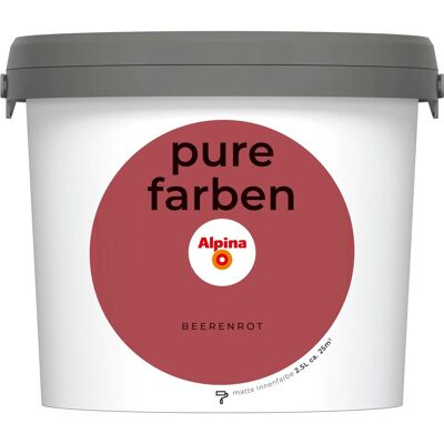 Alpina Wandfarbe Pure Farben Beerenrot 2,5, Alpina Wandfarbe Pure Farben Beerenrot 2,5,