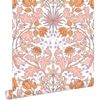 ESTAhome - Jugendstil Blumenmuster - Rosa Orange Lila - Tapete ESTAhome - Jugendstil Blumenmuster - Rosa Orange Lila - Tapete