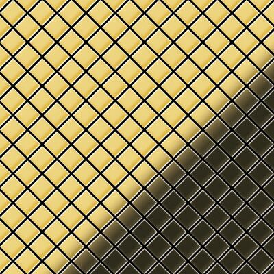 ALLOY Mosaik Fliese Massiv Metall Messing Gewalzt Gold 1,6mm Stark Diamond-bm 1 Paket mit 10 Matten 0,91 m2 Gold ALLOY Mosaik Fliese Massiv Metall Messing Gewalzt Gold 1,6mm Stark Diamond-bm 1 Paket mit 10 Matten 0,91 m2 Gold