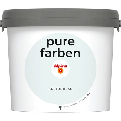 Alpina Wandfarbe Pure Farben Kreideblau 2,5, Alpina Wandfarbe Pure Farben Kreideblau 2,5,