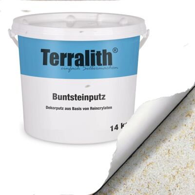 Terralith Buntsteinputz Mosaikputz 2mm 14 kg BSP08 Weiss Beige Terralith Buntsteinputz Mosaikputz 2mm 14 kg BSP08 Weiss Beige