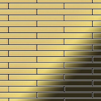 ALLOY Mosaik Fliese Massiv Metall Messing Gewalzt Gold 1,6mm Stark Avenue-bm 1 Paket mit 10 Matten 0,74 m2 Gold ALLOY Mosaik Fliese Massiv Metall Messing Gewalzt Gold 1,6mm Stark Avenue-bm 1 Paket mit 10 Matten 0,74 m2 Gold