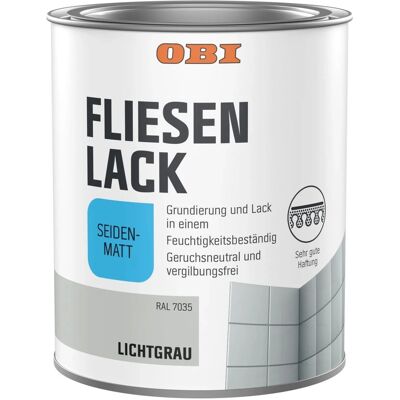 OBI Fliesenlack Lichtgrau Seidenmatt 750 ml OBI Fliesenlack Lichtgrau Seidenmatt 750 ml