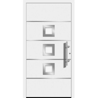 Splendoor Moderno Aluminium-Haustür Moderno M390/P 110 x 210 cm Weiß Anschlag Rechts Splendoor Moderno Aluminium-Haustür Moderno M390/P 110 x 210 cm Weiß Anschlag Rechts