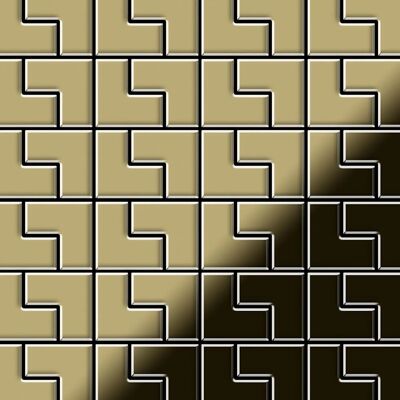 ALLOY Mosaik Fliese Massiv Metall Messing Gewalzt Gold 1,6mm Stark Kink-bm 1 Paket mit 10 Matten 0,93 m2 Gold ALLOY Mosaik Fliese Massiv Metall Messing Gewalzt Gold 1,6mm Stark Kink-bm 1 Paket mit 10 Matten 0,93 m2 Gold