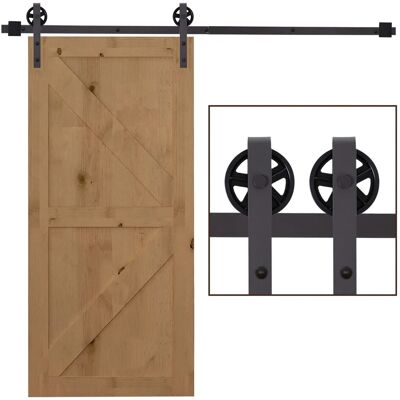 HOMCOM Schiebetür-Beschlagsatz Kohlenstoffstahl Braun 183L x 4B x 0,6H cm HOMCOM Schiebetür-Beschlagsatz Kohlenstoffstahl Braun 183L x 4B x 0,6H cm