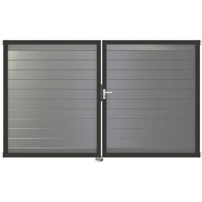 GroJa Steckzaun Tor Lumino DIN Rechts DB Silbergrau GroJa Steckzaun Tor Lumino DIN Rechts DB Silbergrau