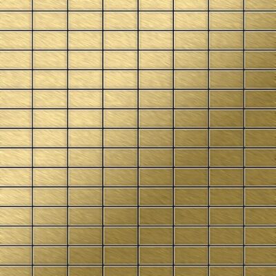 ALLOY Mosaik Fliese Massiv Metall Titan Gebürstet Gold 1,6mm Stark Bauhaus-ti-gb 1 Paket mit 10 Matten 1,05 m2 Gold ALLOY Mosaik Fliese Massiv Metall Titan Gebürstet Gold 1,6mm Stark Bauhaus-ti-gb 1 Paket mit 10 Matten 1,05 m2 Gold