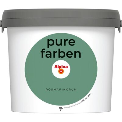 Alpina Wandfarbe Pure Farben Rosmaringrün 2,5, Alpina Wandfarbe Pure Farben Rosmaringrün 2,5,