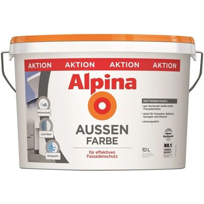 Alpina Außenfarbe weiß matt 10, Alpina Außenfarbe weiß matt 10,