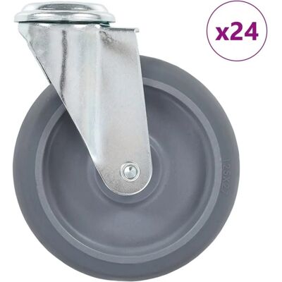vidaXL 24 Stk Lenkrollen mit Bolzenloch 125 mm 277874 vidaXL 24 Stk Lenkrollen mit Bolzenloch 125 mm 277874