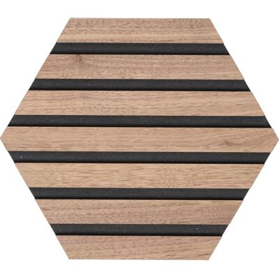 Denpanels Akustikpaneel Hexagon 26,5 cm x 26,5 cm x 1 cm Walnuss 3 Stück FSC® Denpanels Akustikpaneel Hexagon 26,5 cm x 26,5 cm x 1 cm Walnuss 3 Stück FSC®