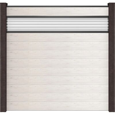 GroJa Steckzaun Solid mit Glas-Designeinsatz 30 cm 180x180x1,9 cm Bi-Color Sand GroJa Steckzaun Solid mit Glas-Designeinsatz 30 cm 180x180x1,9 cm Bi-Color Sand