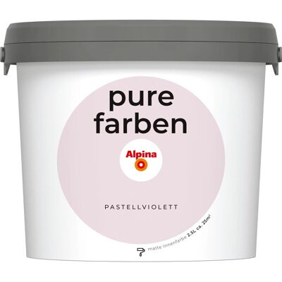 Alpina Wandfarbe Pure Farben Pastellviolett 2,5, Alpina Wandfarbe Pure Farben Pastellviolett 2,5,