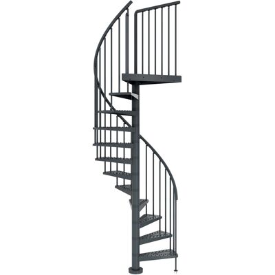 Dolle Außenspindeltreppe Gardenspin Ø 125 cm Anthrazit mit 11 Stufen Dolle Außenspindeltreppe Gardenspin Ø 125 cm Anthrazit mit 11 Stufen