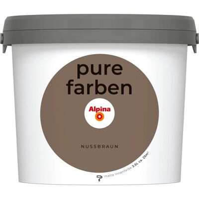 Alpina Wandfarbe Pure Farben Nussbraun 2,5, Alpina Wandfarbe Pure Farben Nussbraun 2,5,