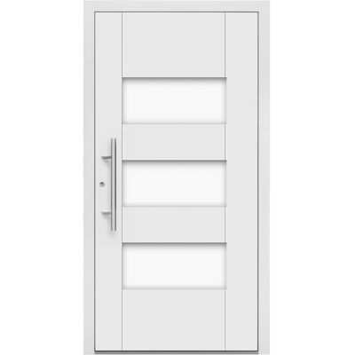 Splendoor Moderno Aluminium-Haustür Moderno M500/P 110 cm x 210 cm Weiß Anschlag Links Splendoor Moderno Aluminium-Haustür Moderno M500/P 110 cm x 210 cm Weiß Anschlag Links