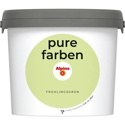 Alpina Wandfarbe Pure Farben Frühlingsgrün 2,5, Alpina Wandfarbe Pure Farben Frühlingsgrün 2,5,
