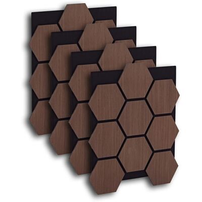 Homestyle4u Akustikpaneele 4 Wandpaneele Holz Hexagon 76 x 62 cm Stück Braun Homestyle4u Akustikpaneele 4 Wandpaneele Holz Hexagon 76 x 62 cm Stück Braun