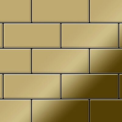 ALLOY Mosaik Fliese Massiv Metall Titan Hochglänzend Gold 1,6mm Stark Subway-ti-gm 1 Paket mit 50 Matten 0,58 m2 Gold ALLOY Mosaik Fliese Massiv Metall Titan Hochglänzend Gold 1,6mm Stark Subway-ti-gm 1 Paket mit 50 Matten 0,58 m2 Gold