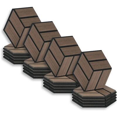 Homestyle4u Akustikpaneele 30 x 26 cm 20 Stück Braun Hexagon Wandpaneele Holz Homestyle4u Akustikpaneele 30 x 26 cm 20 Stück Braun Hexagon Wandpaneele Holz