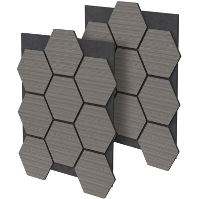 ML-Design Akustikpaneel Hexagon 2Er Set 66x81x2cm Grau aus MDF ML-Design Akustikpaneel Hexagon 2Er Set 66x81x2cm Grau aus MDF