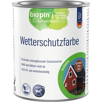 Biopin Wetterschutzfarbe Schwedenrot 750 ml Biopin Wetterschutzfarbe Schwedenrot 750 ml