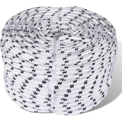 vidaXL Geflochtene Bootsleine Polyester 8 mm 500 m Weiß - Seil vidaXL Geflochtene Bootsleine Polyester 8 mm 500 m Weiß - Seil