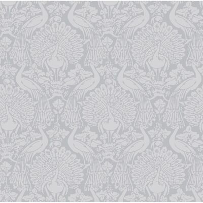 Laura Ashley Peacock Damask Pale Slate Vliestapete - Tapete Laura Ashley Peacock Damask Pale Slate Vliestapete - Tapete